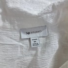 AB STUDIO Women 0X White Crinkle Button Front Blouse Embroidered Yoke Size 0X — photo 3