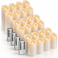 24 Pc Flameless LED Candles with Remote  Timer, Outdoor Waterproof, Flickeri...