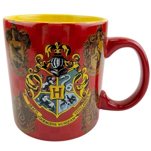 Harry Potter Mug Cup Hogwarts School Houses Crests Shields Ceramic Red 20 oz