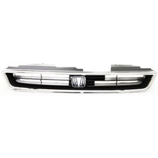 Grille For 96-97 Honda Accord Chrome Shell W Textured Black Insert Plastic
