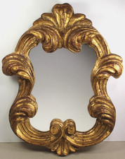 Old Italian Mirror Gold Gilt Gesso Wood Frame 12 X 15 Florentine Ornate Rococo