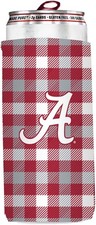 Alabama Crimson Tide Plaid Insulated Slim Can Sleeve Logo Brands 102-782