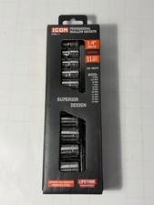 ICON 1/4" Drive MM 11pc Pro Universal Joint Shallow Socket Set S1UM11 NEW