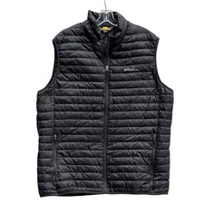 Eddie Bauer EB700 Men's Down XLT Vest Black Lightweight Quilted Full Zip Hiking