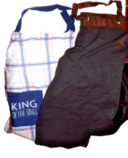 2 LOT NEW "KING OF THE GRILL" BBQ APRON  Stem Workshop black-brown mac1