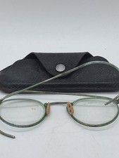 Antique Round Wire Rim Spectacles Eyeglasses Cable Original Case 1900s AS IS