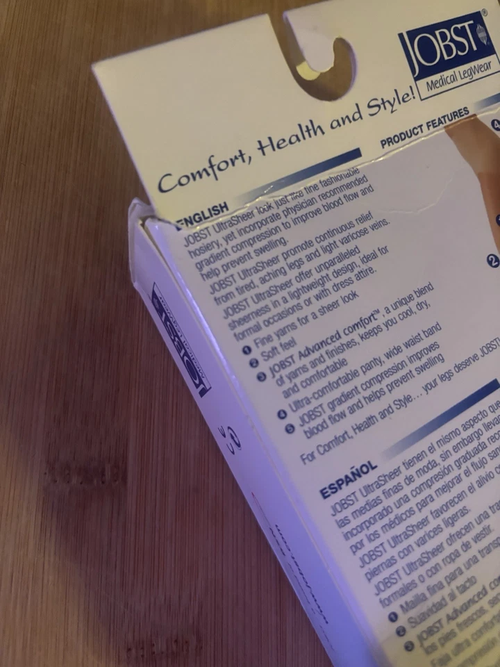 Compresión JOBST Ultra Sheer 15-20 mmHg hasta la rodilla punta abierta Foto 4 de 4