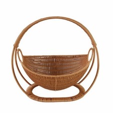 Handwoven Cat Basket Bed Textured Handwoven Cat Basket Snug for Pet Owners