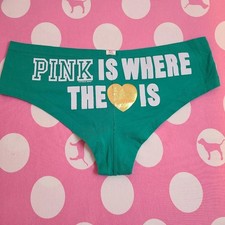 VTG VS PINK Graphic Cotton Extra Low Rise Cheeky Hipster Panty Size Lg