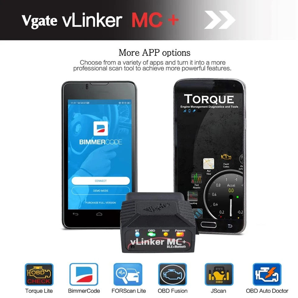 Vgate vLinker MC OBDII Bluetooth OBD2 Diagnosescanner für IOS Android und Win... - Bild 4 von 4