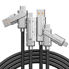 1M 4-in-1 120W PD Fast Charging Dual Type-C Cable For iPhone Samsung Android