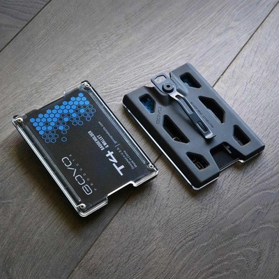 Durable ID Badge Holder with Metal Clip - Holds 1 to 4 Cards, Black