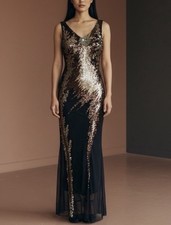 Vintage Sue Wong Nocturne Silk Beaded Sequin Gown Size 10