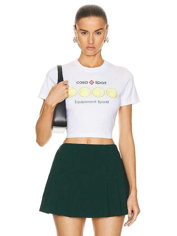 CAMISETA CORTA CASA SPORT PELOTAS TENIS MANGA CORTA XSMALL BLANCA Foto 2 de 4