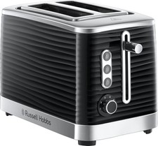 Russell Hobbs 24371 Inspire Black Toaster  2 Slice Extra Wide Slot High Gloss