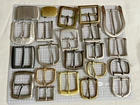 Lot of 22 Vintage Brass Belt Buckles with Steel Tongues Many Plated
