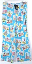 Nick Nora Sock Monkey Tourist Pajama Pants Womens Medium Paris Japan Alamo