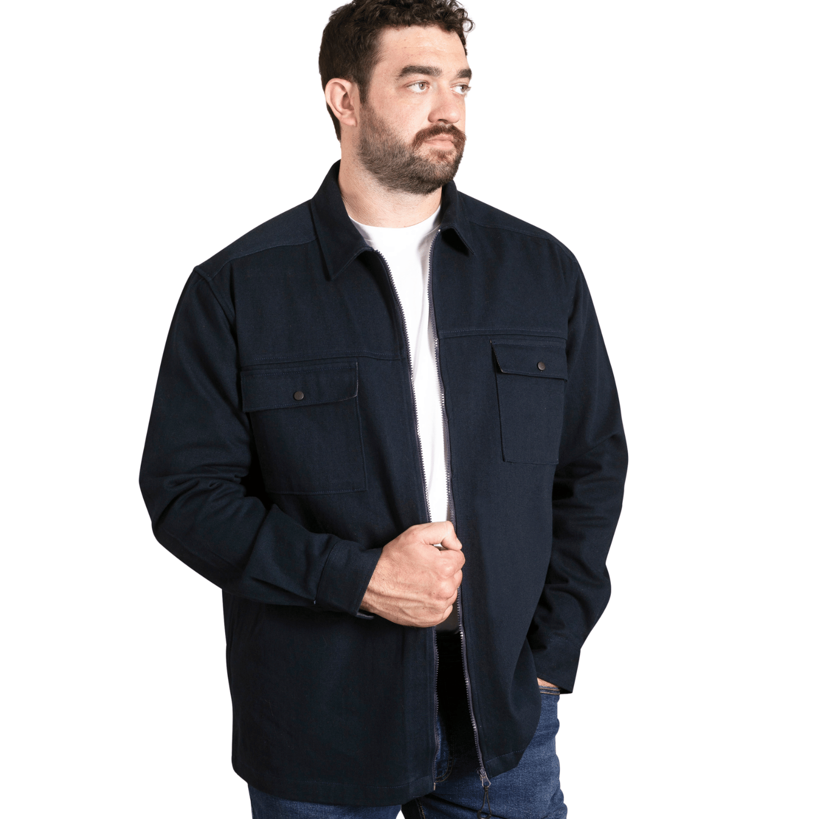 D555 Mens Cleveley Big & Tall Long Sleeve Shirt - Dark Navy - 5XL - Image 2