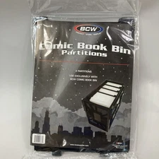BCW BLACK Short or Long Comic Book Bin Partitions 3 Regular Dividers
