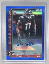 Jalon Walker 2025 Topps Chrome #RA-JW Blue Refractor RC Auto /150 Rookie