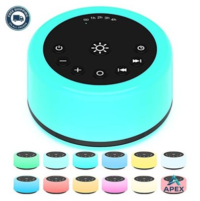 White Noise Machine 30 Soothing Sounds 12 Color Night Light Timer Continuous