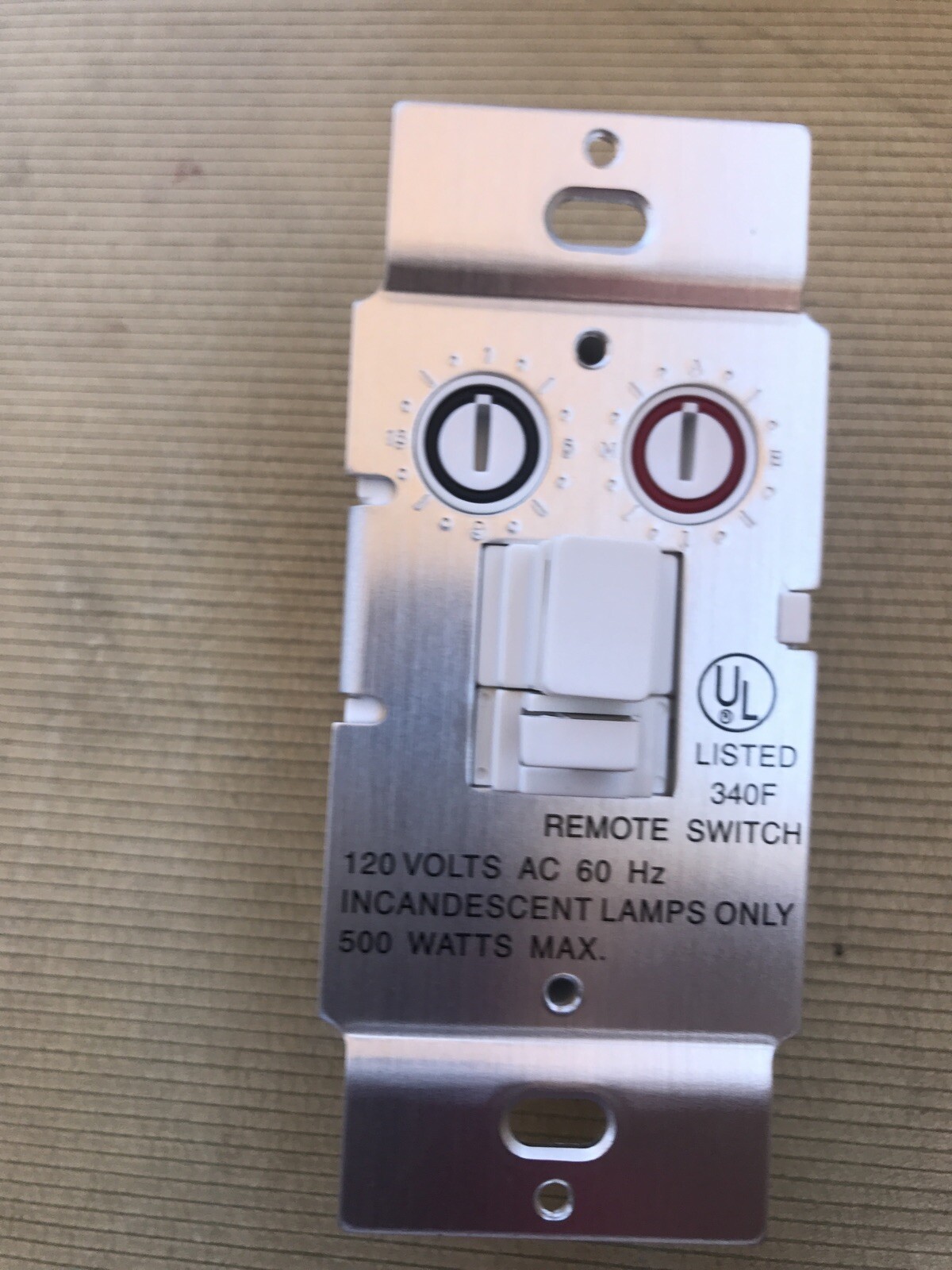 Lot of (2) X10 Wireless Dimmable Wall Remote Switch Module w/ Soft