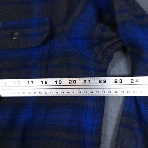 Orvis Big Bear Heavyweight Flannel Mens Small Navy Blue Rio Plaid Double Brushed - Picture 9 of 11