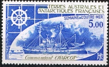 French Antarctica Map Ship stamp 1972 MNH 
