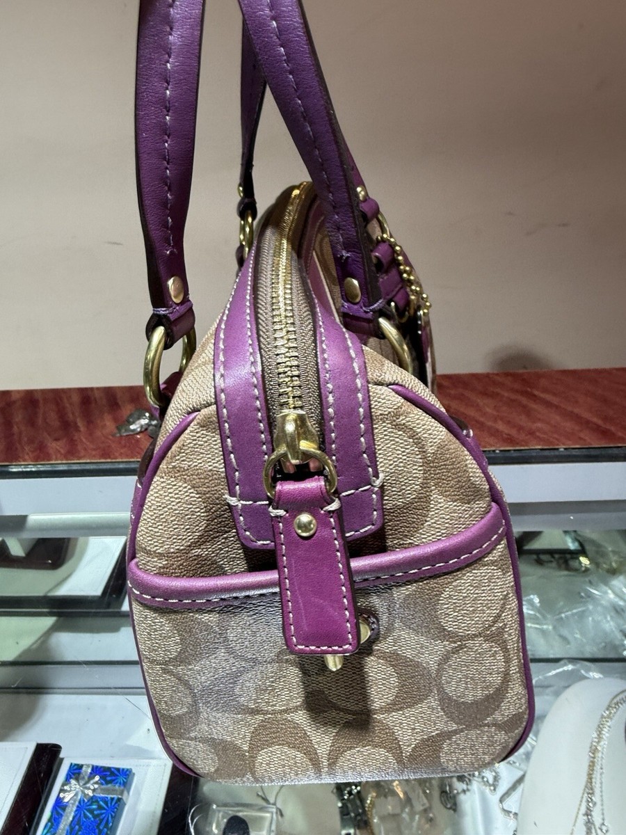 Coach EST 1941 Purple Satchel Womens Signature Canvas Bag | eBay