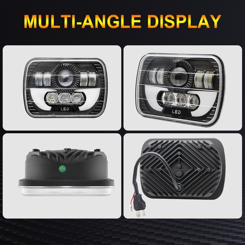 Pair 5x7 7x6" inch LED Headlight Hi-Lo Beam DRL For Nisan Pickup Hardbody D21 NX - Bild 10 von 10