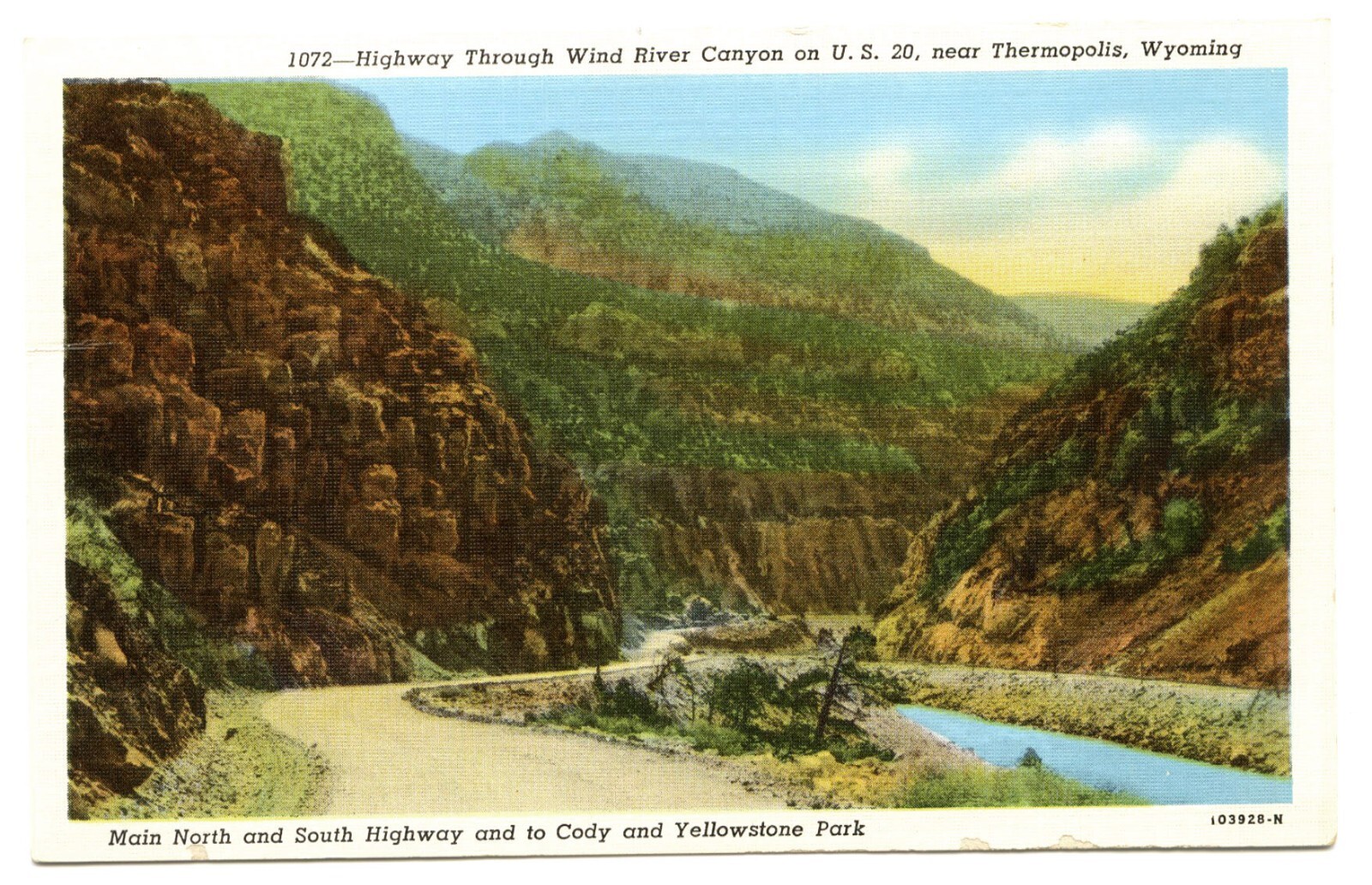 Highway, Wind River Canyon, U.S. 20 Near Thermopolis, Wyoming" Linen