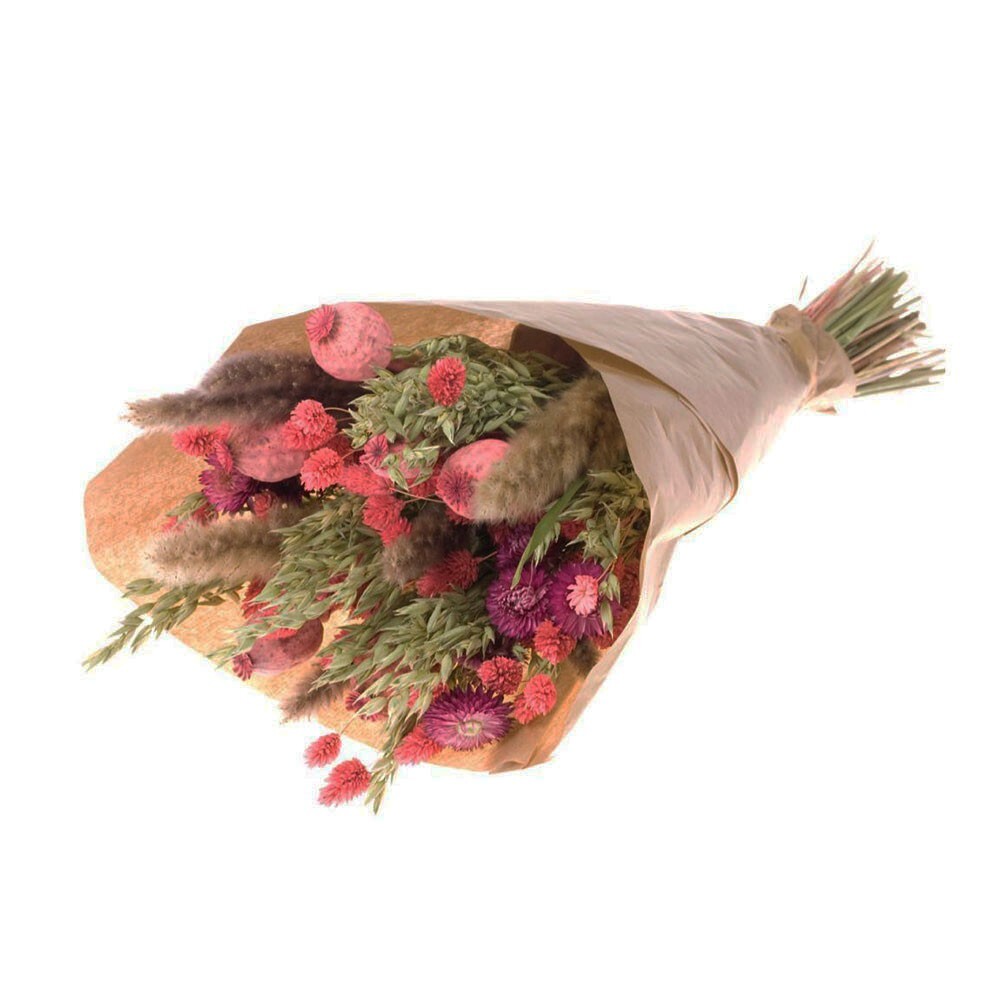Dried Flower Bouquet Large Pink Poppy Mix 55cm/22 Inches Tall
