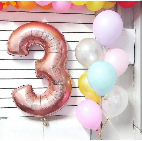2 Luftballons Zahl 23, Nummer 23 Luftballon Rosegold Mädchen,40" Aufblasbar Heli - Bild 6 von 7