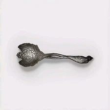 Arthur Court Salad Serving Fork Spoon. Bird, Grapes, Leaves, Signed Vtg. 1999