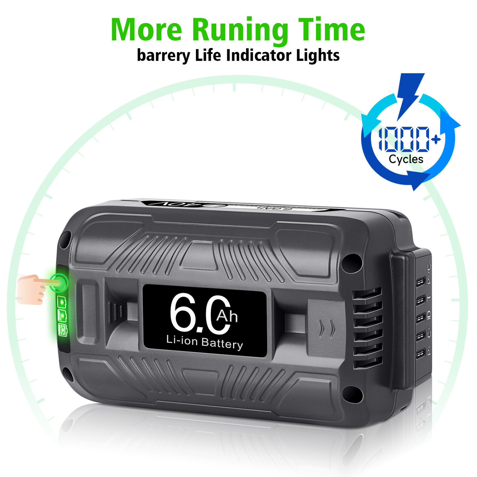 Ah Lithium-Ion Battery For Snow Joe Sun Joe 40Volt iONMAX