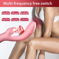 Women Telescopic Multispeed Sucking Licking Dildo Vibrator Clit G-Spot Massager