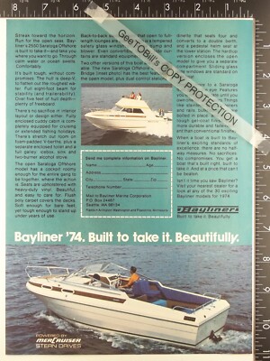 1973 ADVERTISING for Bayliner 2550 Saratoga Offshore & Command Bridge boat