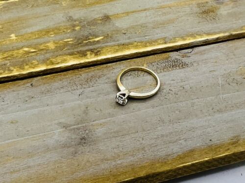 Star of Love 14kt Solid Gold .13ct Natural Diamond Illusion Ring Sz 7.75 I-88915 - Picture 10 of 10