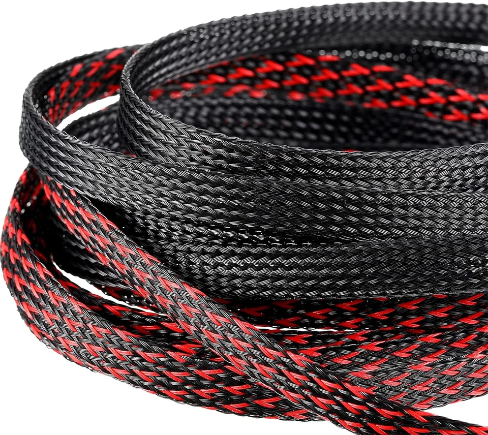 Telar de alambre de 96 pies cubierta de manga de cable trenzado gestión de cables con tubo de 127 piezas Foto 4 de 4