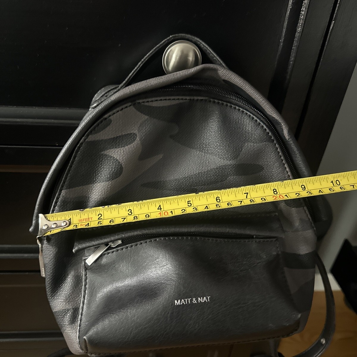 MATT AND NAT Bali Mini Vegan Leather Black Camo Small Backpack NWT Matt & Nat Bali Mini Backpack – The Lunary main image 3