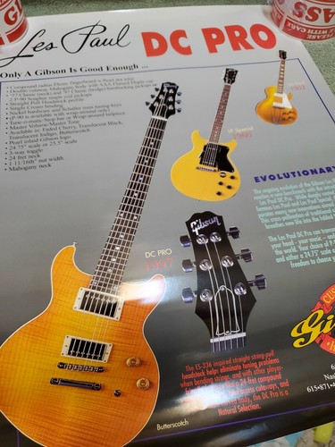 Gibson Les Paul DC PRO CUSTOM ART HISTORIC POSTER NEW OLD STOCK - Picture 4 of 5