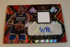 WENDELL MOORE JR. 2022-23 SELECT RPA ROOKIE PATCH RED WAVE RC AUTO