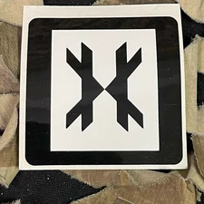 NEW HK Army Square Sticker - Black/White