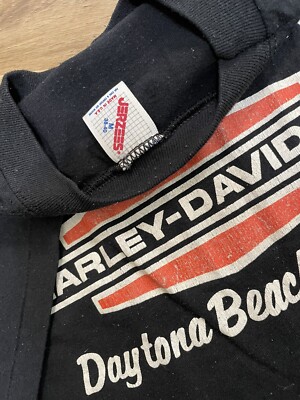 Vintage Harley Davidson Shirt 3d 80s Daytona Jerzees Sz M Black