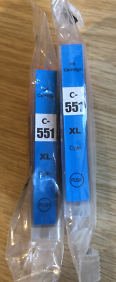 Go Inks Tintenpatronen Cyan zum Ersatz Canon CLI-551C kompatibel - 2er Pack
