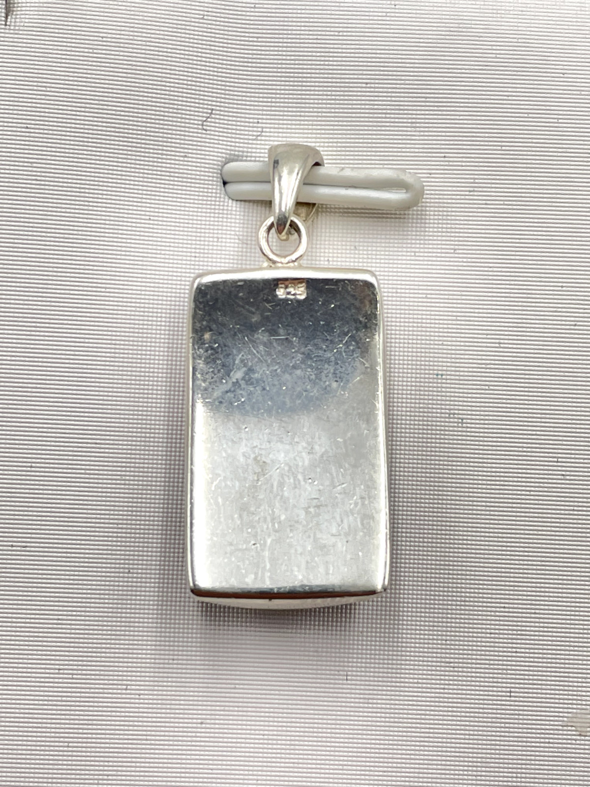 STERLING SILVER 925 RECTANGLE BLACK GEMSTONE PEND… - image 4