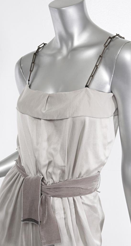 Robe Maxi Roksanda En Soie Argent - Taille 4, Bretelles Fines, Neuve Sans étiquette