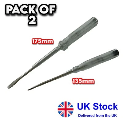B2B CS Tester Screwdriver Probe With Indicator Light Voltage Tester Pen AC DC - 2 PACK