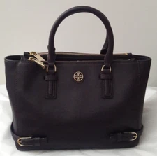 AUTHENTIC TORY BURCH ROBINSON LEATHER SATCHEL BAG PURSE $450 PURPLE/PLUM_RARE