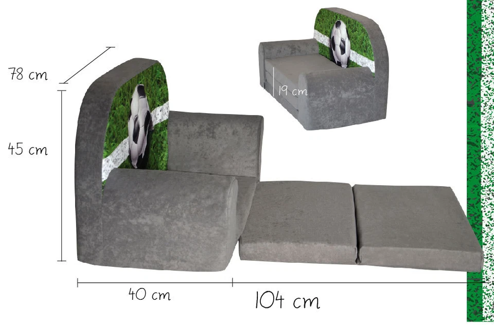 AUSVERKAUF Kindersofa Kindersessel Kindermöbel Sofa Klappmatratze FORTISLINE - Bild 4 von 4